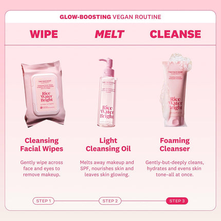 Rice Water Bright Foaming Cleanser with Ceramides for Deep Pore Hydration