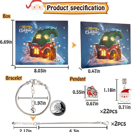 Christmas Advent Calendar Bracelets 2025 – 24 Days DIY Jewelry Countdown for Girls