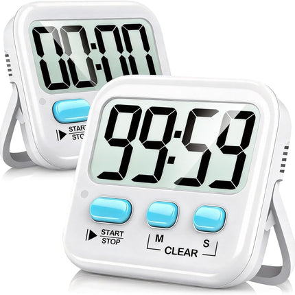 2 Digital Timers for Kids – Classroom, Kitchen, Exercise, Battery Included
