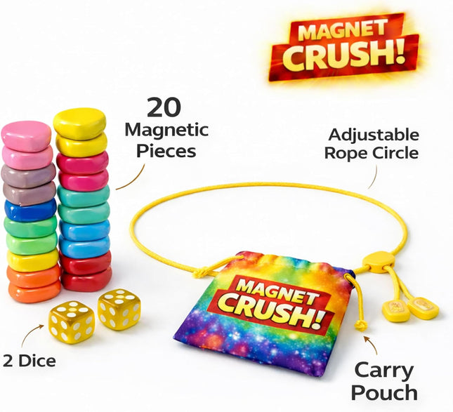 Magnet Crush Magnetic Strategy Board Game Rainbow for Kids Adults Ages 9+