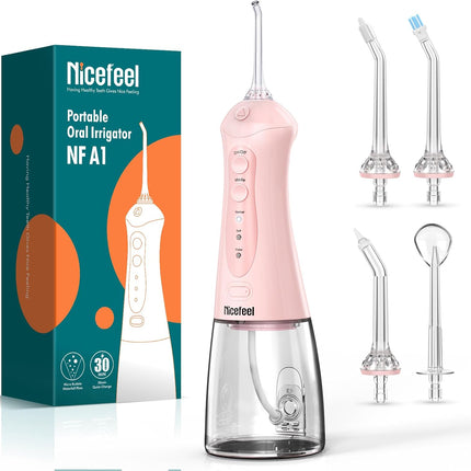 Cordless Water Flosser for Teeth, Braces & Sensitive Gums – 5 Tips, 3 Modes
