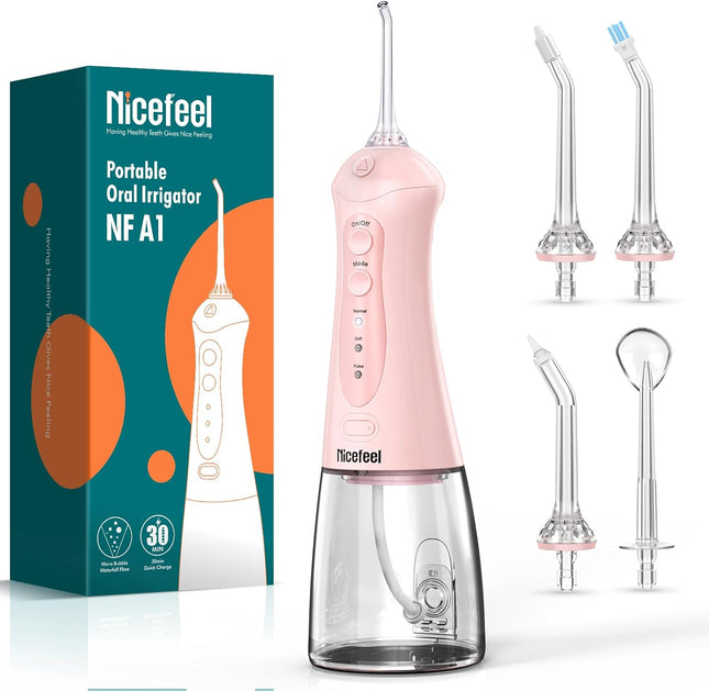Cordless Water Flosser for Teeth, Braces & Sensitive Gums – 5 Tips, 3 Modes