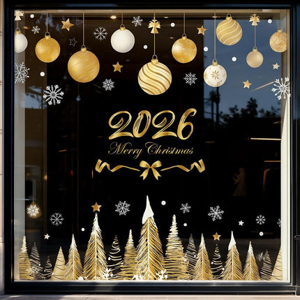 Large Christmas Window Clings – Reusable Double-Sided Xmas Stickers with Snowflakes