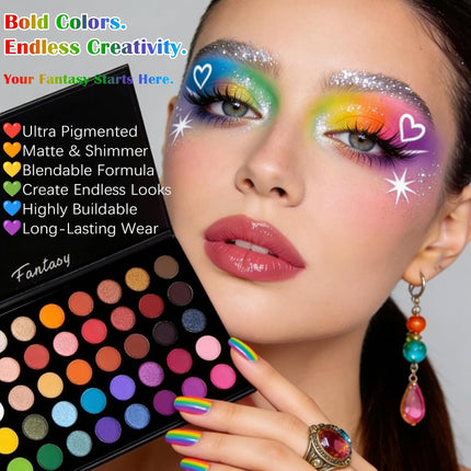 Highly Pigmented Eyeshadow Palette, Matte Shimmer Metallic Blendable Natural Shades