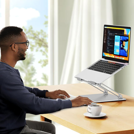 LS10 Adjustable Laptop Stand – Foldable Ergonomic Desk Riser for 10-14" Laptops