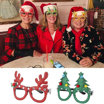 9 Pack Christmas Party Glasses – Glitter Holiday Eyeglass Frames