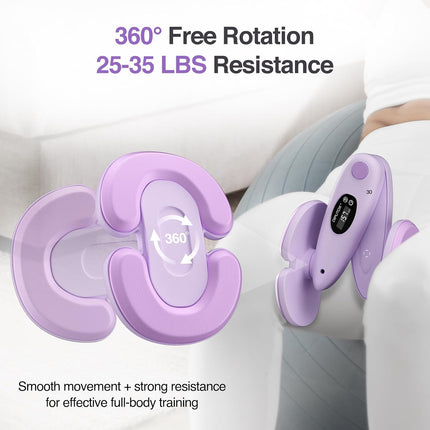 Thigh Trainer for Women, 360° Inner Thigh Exerciser with 3 Kegel Resistance Bands