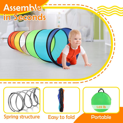Kids Pop-Up Play Tunnel – Colorful Crawl Tent Toy for Toddlers & Pets