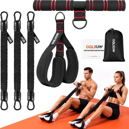 Multifunction Pedal Resistance Bands with Handles Adjustable Full Body Home Workout