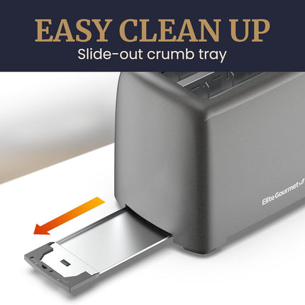 2 Slice Cool Touch Toaster with 1.25" Extra Wide Slots, Gunmetal Gray