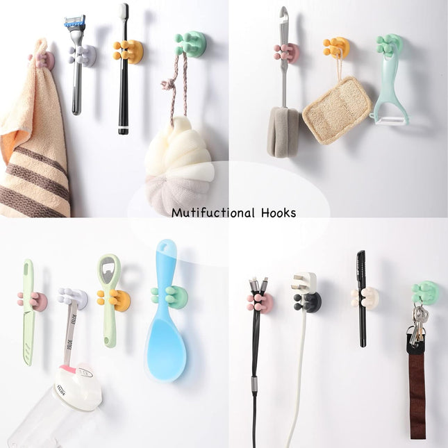 5 Pack Self-Adhesive Silicone Hook Holders for Bathroom, Kitchen & Office