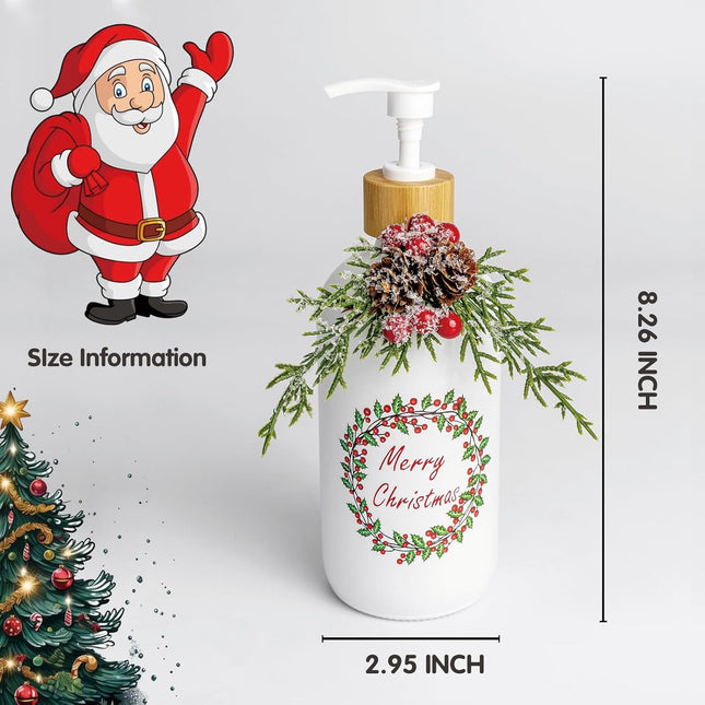 Christmas Soap Dispenser – Holiday Bathroom Hand Soap Dispenser for Festive Decor