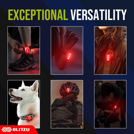 4 Pack LED Safety Lights Clip On Reflective Lights for Night Walking