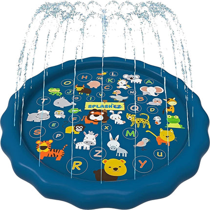 3 in 1 Splash Pad Sprinkler Pool Kids Baby Water Toy Outdoor Play Mat 60