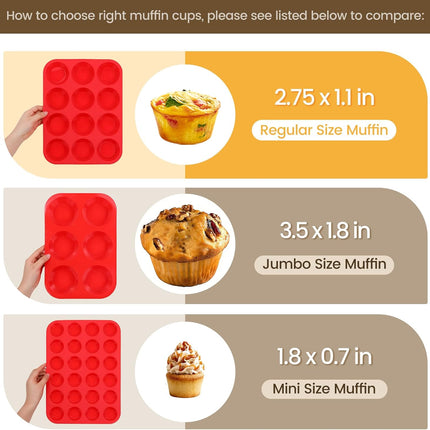 12-Cup Nonstick Silicone Baking Pan – Regular Size Muffin & Cupcake Mold