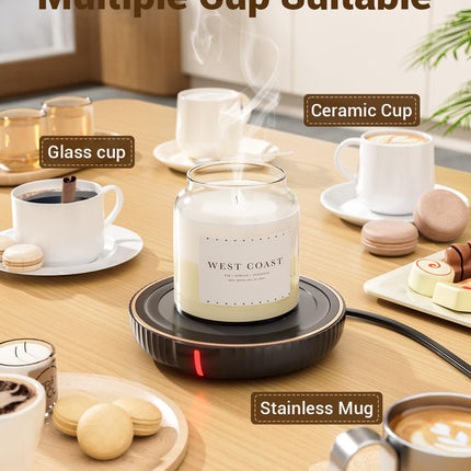 Large Candle Warmer Plate, Coffee Mug Warmer, Electric Cup Heater for Desk