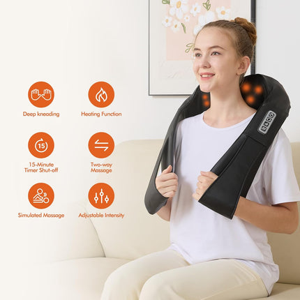 Shiatsu Neck and Shoulder Massager with Heat Back Massage for Home