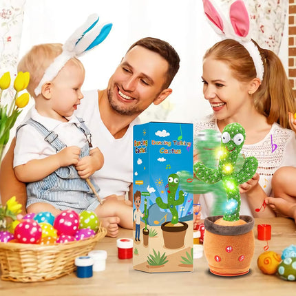 Christmas Dancing Talking Cactus Toy – Interactive Light-Up Mimic Toy
