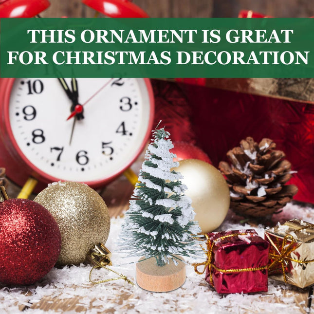 Mini Bottle Brush Christmas Trees 5cm – 10PCS Snowy Tabletop Decor