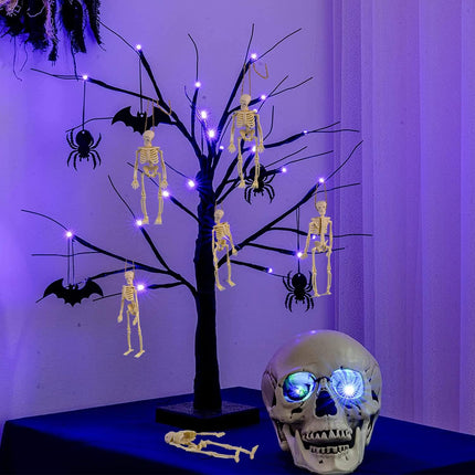 6-Piece 6in Mini Skeleton Figurines, Halloween Haunted House & Party Favors Decor