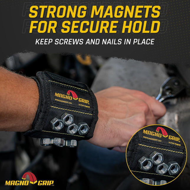 Magnetic Wristband – Strong Magnets, Adjustable Strap for Screws, Nails, Bits