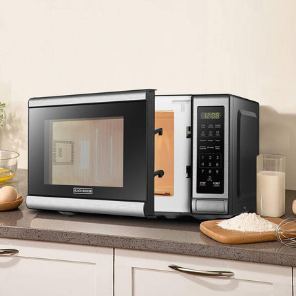 EM720CB7 Digital Microwave Oven 700W Stainless Steel with Child Safety Lock