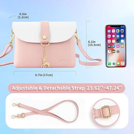 Small Crossbody Purse for Girls PU Leather with Gold Chain Adjustable Strap