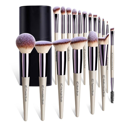 18-Pc Makeup Brush Set, Professional Foundation, Powder & Eyeshadow Brushes Case