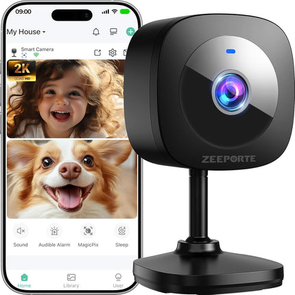 2K Indoor Camera Motion Detection Two Way Audio Night Vision Alexa Home