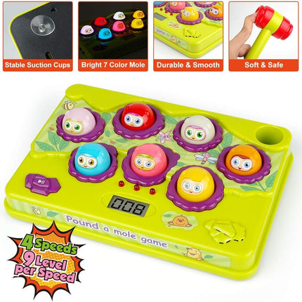 Interactive Pound-a-Mole Game – Light-Up Musical Toy for Kids 3–5