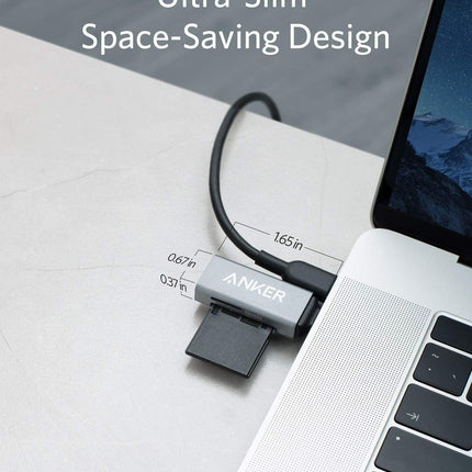 USB C Memory Card Reader Dual Slot for SDXC SDHC MicroSD and MMC Cards