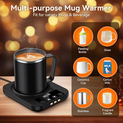 Coffee Mug Warmer & 16oz Mug Set – Electric Smart Heater with 9 Temp Settings