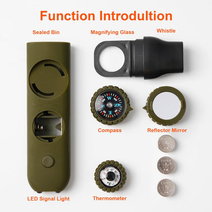 Emergency Survival Whistle – Kids Whistle with Lanyard, Compass & Thermometer