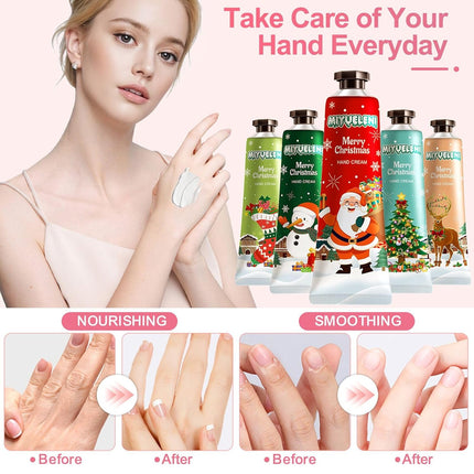 5PCS Mini Hand Lotion Gifts – Christmas Travel Size Cream for Women
