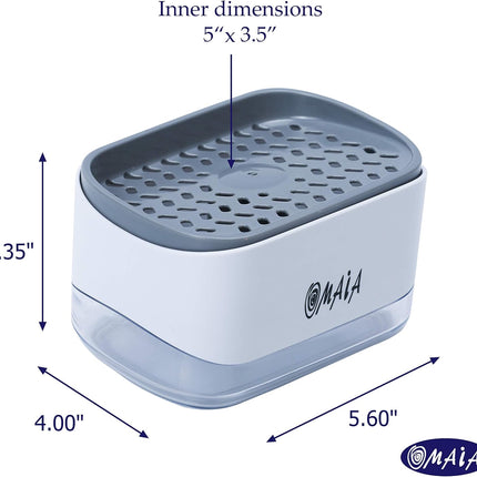 2-in-1 Dish Soap Dispenser with Sponge Holder – Kitchen Sink Organizer