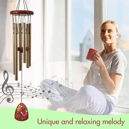 Sister Gift Wind Chimes, Butterfly Birthday & Wedding Gift for Sister-in-Law