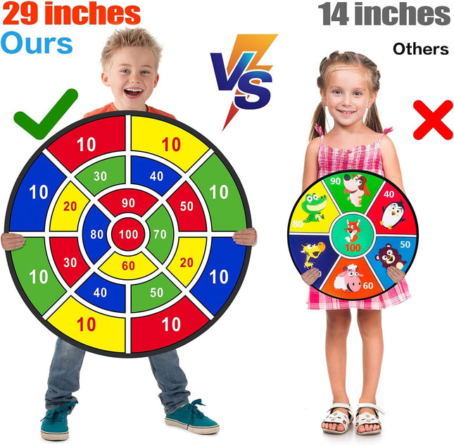 29" Large Dart Board for Kids with Sticky Balls, Indoor & Outdoor Game