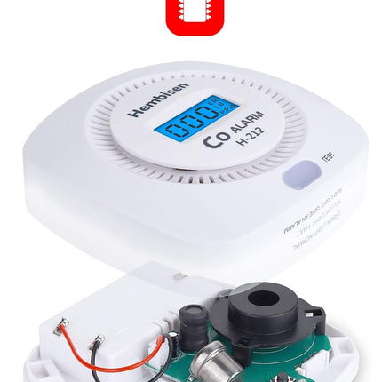 3-Pack Hembisen Carbon Monoxide Detectors with Digital Display, Battery Operated
