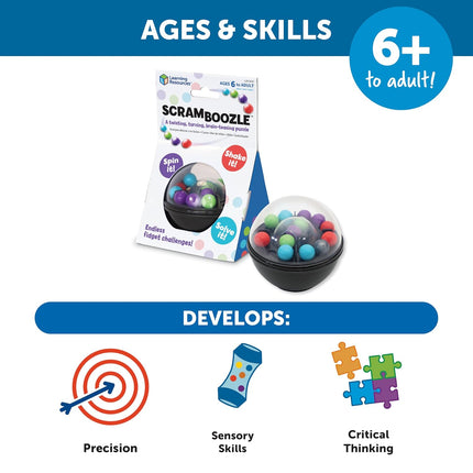 Scramboozle Puzzle Ball 3D Brain Teaser Game for Kids & Adults Travel Toy