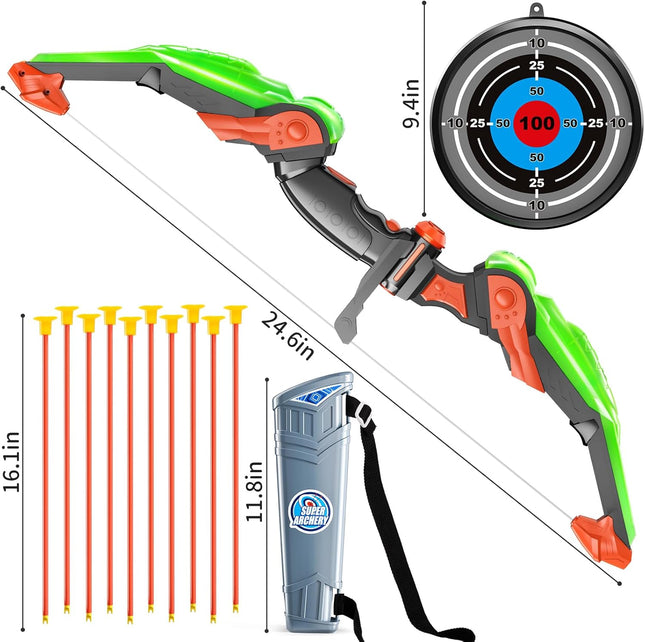 Archery Toy Set for Kids Bow Arrow with Target Quiver Indoor Outdoor Game
