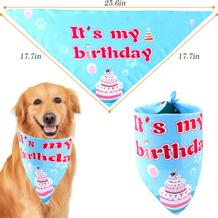 Dog Birthday Party Supplies – Adjustable Bandana, Hat, Banner, Bow Tie & Balloons