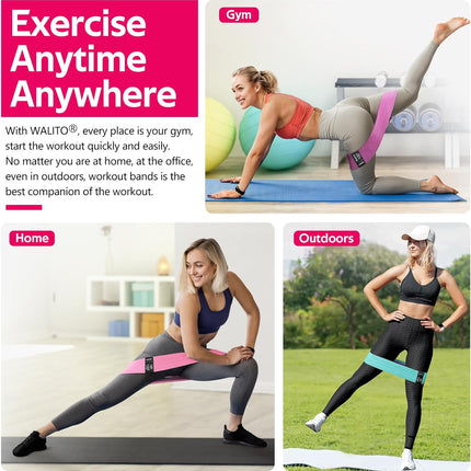 Fabric Resistance Bands for Legs & Glutes, Booty Bands for Workout & Pilates