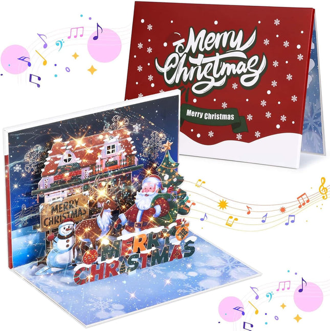 Christmas Card with Music & Lights – Pop-Up Tree Greeting Card for Family & Friends