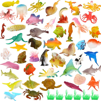 52-Pack Ocean Animal Figures – Mini Sea Life Toys for Kids & Parties