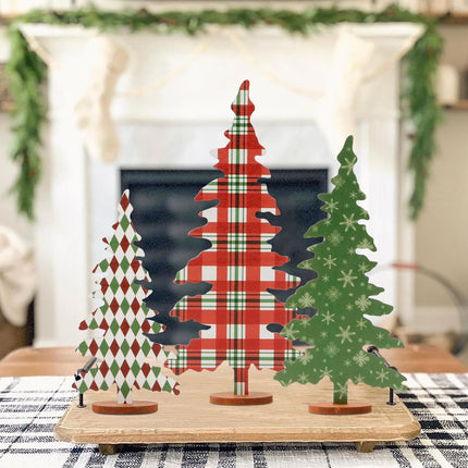 Wooden Christmas Tree Sign – Indoor Holiday Decor, 5 Sizes for Shelf & Mantel