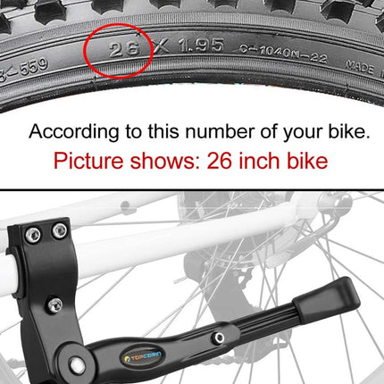 Adjustable Bike Kickstand, Aluminum Alloy Side Stand for 22-28in Road MTB BMX Bikes