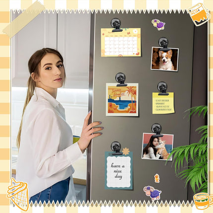 12 Pack Magnetic Clips, Strong Fridge Magnets, Whiteboard Clips for Home Office