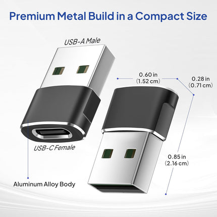 4-Pack USB to USB-C Adapter – Type-C Converter for iPhone, iPad & Samsung
