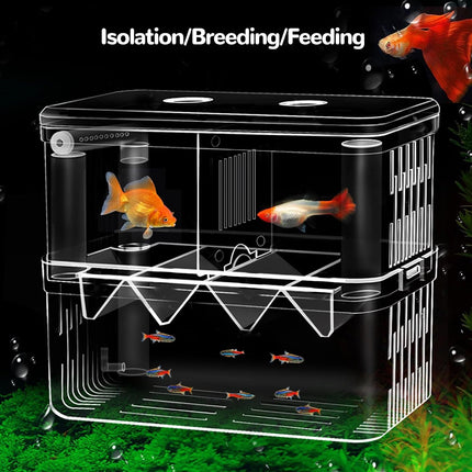 Large Acrylic Aquarium Fish Breeder Box Floating Hatchery Tank for Betta Guppy Shrimp