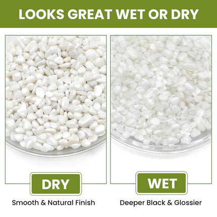 White Polished River Pebbles 3LB, 3/8 Inch Decorative Stones for Plants and Aquariums